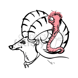This clipart image depicts the zodiac sign Capricorn, which is traditionally represented by a mythical creature that is half goat and half fish. The image shows the upper body of a goat with the tail of a fish, in a simple line drawing with minimal detail.