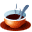 clipart - A bowl of hot steaming soup.