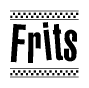 The clipart image displays the text Frits in a bold, stylized font. It is enclosed in a rectangular border with a checkerboard pattern running below and above the text, similar to a finish line in racing. 