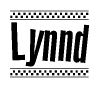 The image contains the text Lynnd in a bold, stylized font, with a checkered flag pattern bordering the top and bottom of the text.