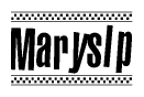 The image contains the text Maryslp in a bold, stylized font, with a checkered flag pattern bordering the top and bottom of the text.