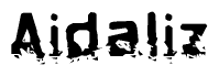 The image contains the word Aidaliz in a stylized font with a static looking effect at the bottom of the words
