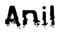 The image contains the word Anil in a stylized font with a static looking effect at the bottom of the words