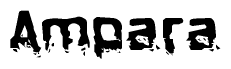 The image contains the word Ampara in a stylized font with a static looking effect at the bottom of the words