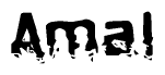 The image contains the word Amal in a stylized font with a static looking effect at the bottom of the words