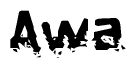 The image contains the word Awa in a stylized font with a static looking effect at the bottom of the words