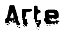 The image contains the word Arte in a stylized font with a static looking effect at the bottom of the words