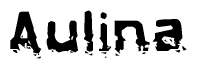 The image contains the word Aulina in a stylized font with a static looking effect at the bottom of the words