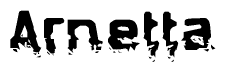 The image contains the word Arnetta in a stylized font with a static looking effect at the bottom of the words