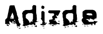 The image contains the word Adizde in a stylized font with a static looking effect at the bottom of the words