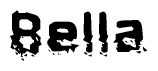 The image contains the word Bella in a stylized font with a static looking effect at the bottom of the words