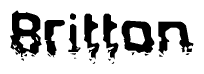 The image contains the word Britton in a stylized font with a static looking effect at the bottom of the words
