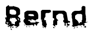 The image contains the word Bernd in a stylized font with a static looking effect at the bottom of the words