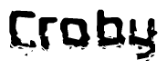 The image contains the word Croby in a stylized font with a static looking effect at the bottom of the words