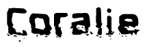 The image contains the word Coralie in a stylized font with a static looking effect at the bottom of the words