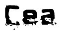 The image contains the word Cea in a stylized font with a static looking effect at the bottom of the words