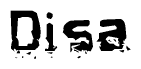 The image contains the word Disa in a stylized font with a static looking effect at the bottom of the words