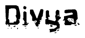 The image contains the word Divya in a stylized font with a static looking effect at the bottom of the words