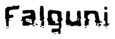 The image contains the word Falguni in a stylized font with a static looking effect at the bottom of the words