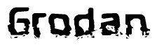 The image contains the word Grodan in a stylized font with a static looking effect at the bottom of the words