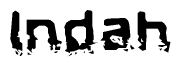 The image contains the word Indah in a stylized font with a static looking effect at the bottom of the words