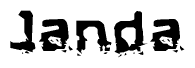 The image contains the word Janda in a stylized font with a static looking effect at the bottom of the words