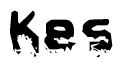 The image contains the word Kes in a stylized font with a static looking effect at the bottom of the words