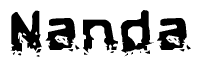 The image contains the word Nanda in a stylized font with a static looking effect at the bottom of the words