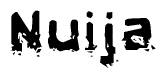 The image contains the word Nuija in a stylized font with a static looking effect at the bottom of the words
