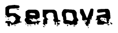The image contains the word Senova in a stylized font with a static looking effect at the bottom of the words