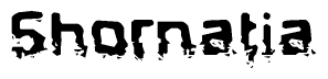 The image contains the word Shornatia in a stylized font with a static looking effect at the bottom of the words