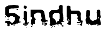 The image contains the word Sindhu in a stylized font with a static looking effect at the bottom of the words