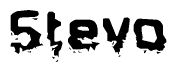 The image contains the word Stevo in a stylized font with a static looking effect at the bottom of the words