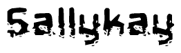 The image contains the word Sallykay in a stylized font with a static looking effect at the bottom of the words
