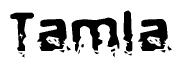 The image contains the word Tamla in a stylized font with a static looking effect at the bottom of the words