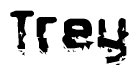 The image contains the word Trey in a stylized font with a static looking effect at the bottom of the words
