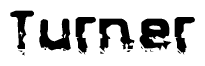 The image contains the word Turner in a stylized font with a static looking effect at the bottom of the words
