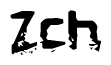This nametag says Zch, and has a static looking effect at the bottom of the words. The words are in a stylized font.