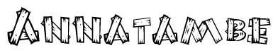 The clipart image shows the name Annatambe stylized to look like it is constructed out of separate wooden planks or boards, with each letter having wood grain and plank-like details.