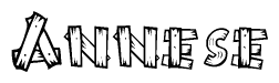 The clipart image shows the name Annese stylized to look like it is constructed out of separate wooden planks or boards, with each letter having wood grain and plank-like details.