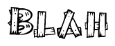 The clipart image shows the name Blah stylized to look like it is constructed out of separate wooden planks or boards, with each letter having wood grain and plank-like details.