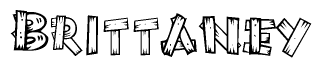 The clipart image shows the name Brittaney stylized to look like it is constructed out of separate wooden planks or boards, with each letter having wood grain and plank-like details.
