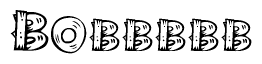 The clipart image shows the name Bobbbbb stylized to look like it is constructed out of separate wooden planks or boards, with each letter having wood grain and plank-like details.