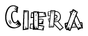 The clipart image shows the name Ciera stylized to look like it is constructed out of separate wooden planks or boards, with each letter having wood grain and plank-like details.
