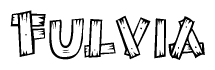 The clipart image shows the name Fulvia stylized to look like it is constructed out of separate wooden planks or boards, with each letter having wood grain and plank-like details.