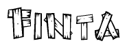 The clipart image shows the name Finta stylized to look as if it has been constructed out of wooden planks or logs. Each letter is designed to resemble pieces of wood.