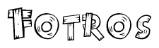 The clipart image shows the name Fotros stylized to look like it is constructed out of separate wooden planks or boards, with each letter having wood grain and plank-like details.