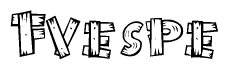 The image contains the name Fvespe written in a decorative, stylized font with a hand-drawn appearance. The lines are made up of what appears to be planks of wood, which are nailed together