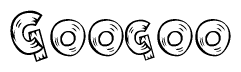 The clipart image shows the name Googoo stylized to look like it is constructed out of separate wooden planks or boards, with each letter having wood grain and plank-like details.