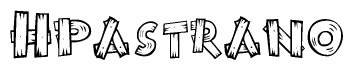 The clipart image shows the name Hpastrano stylized to look like it is constructed out of separate wooden planks or boards, with each letter having wood grain and plank-like details.